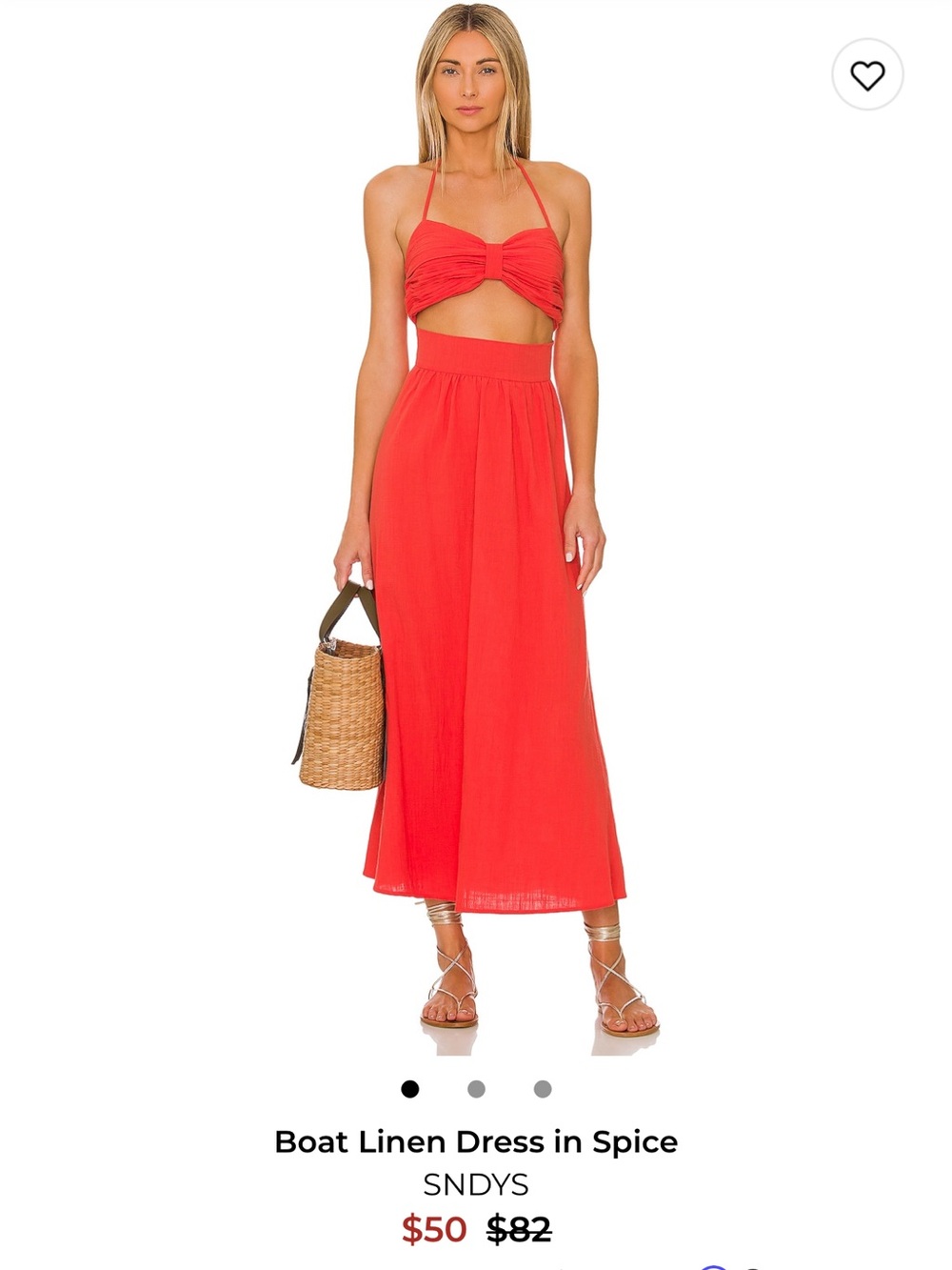 SNDYS boat linen dress in spice